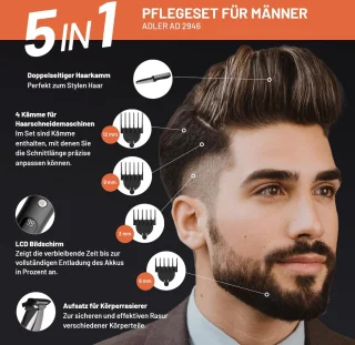Adler AD 2946 Heren Verzorgingsset Tondeuse Trimmer