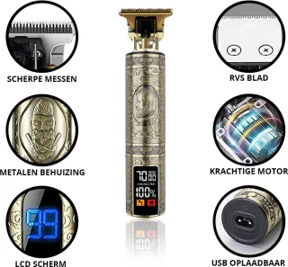 AERBES Professionele Draadloze Tondeuse Trimmer Barber Set