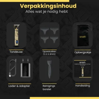 arash® Professionele Draadloze Haar- en Baardtrimmer