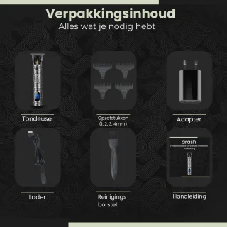 arash® Tondeuse Mannen 2025 - Draadloze Haartrimmer Grijs