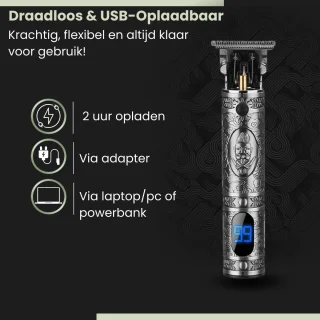 arash® Tondeuse Mannen 2025 - Draadloze Haartrimmer Grijs