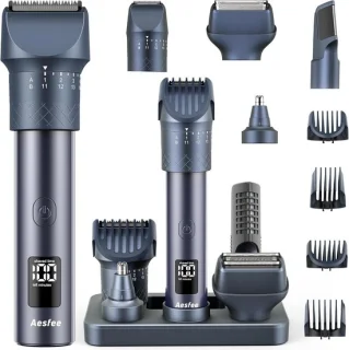Baardtrimmer set voor mannen - Donkerblauw - Elektrische tondeuse