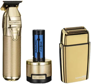 Babyliss Pro Skeleton Trimmer & FoilFX02 Shaver Gold