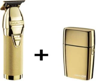 Babyliss Pro Skeleton Trimmer & FoilFX02 Shaver Gold