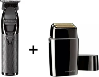 BaByliss Pro Skeleton Trimmer Gunsteel + FoilFX02 Shaver Black