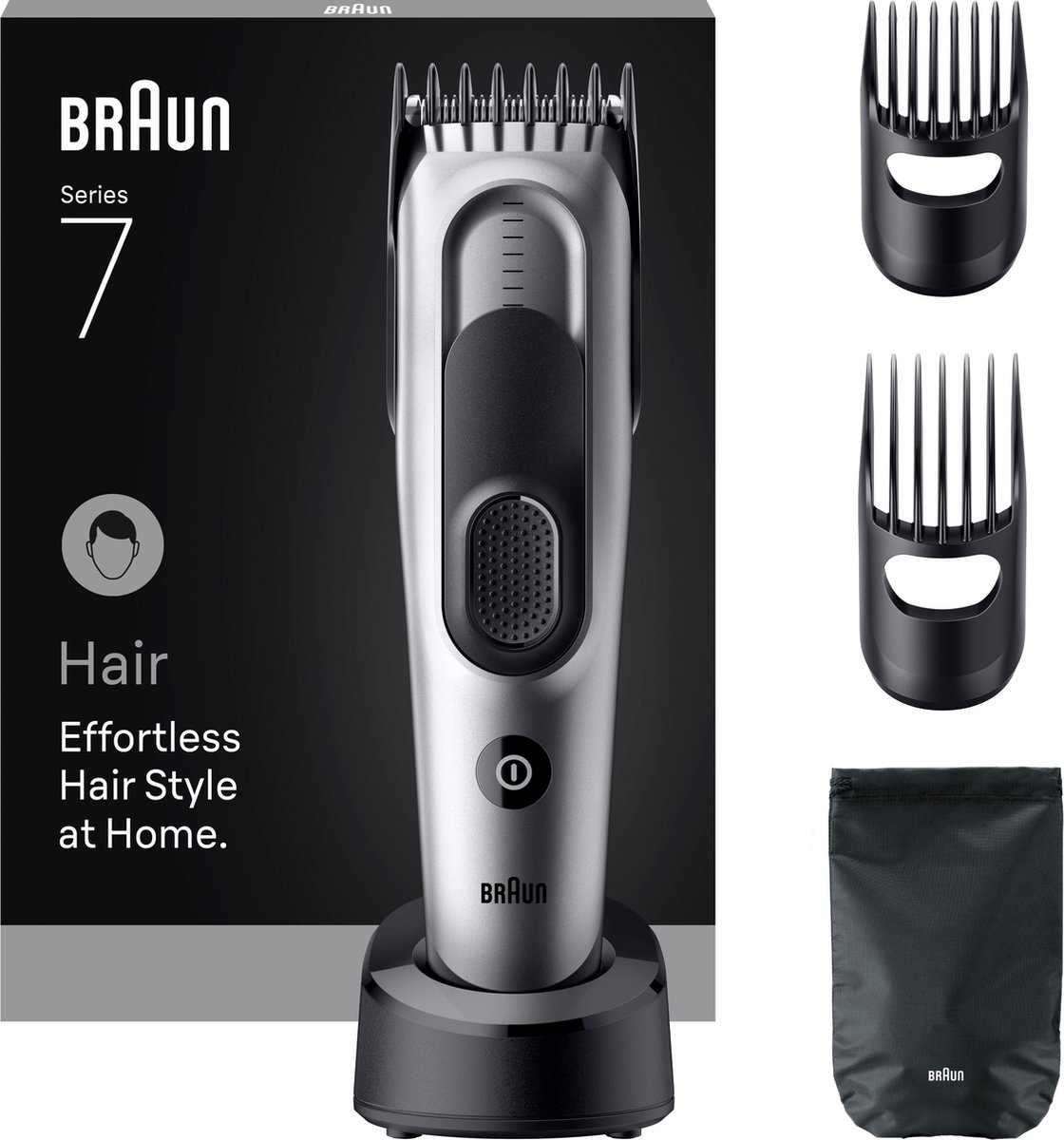 De Braun Series 7 HC7590 Haartrimmer Grijs in één oogopslag