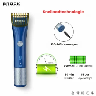 Brock Draadloze Tondeuse & Baardtrimmer Blauw
