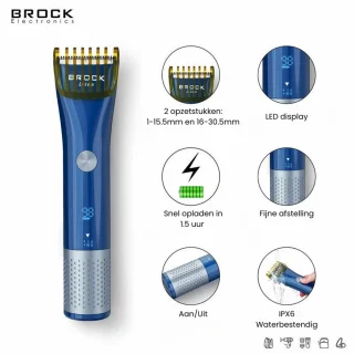 Brock Draadloze Tondeuse & Baardtrimmer Blauw