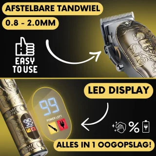 Buddha 2-in-1 Draadloze Haar- en Baardtondeuse