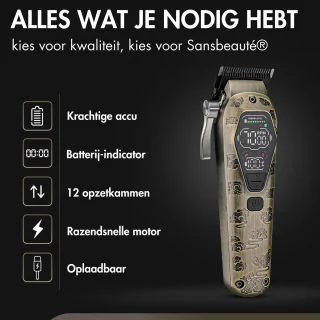 Buddha Professionele 2-in-1 Draadloze Haar- en Baardtrimmer