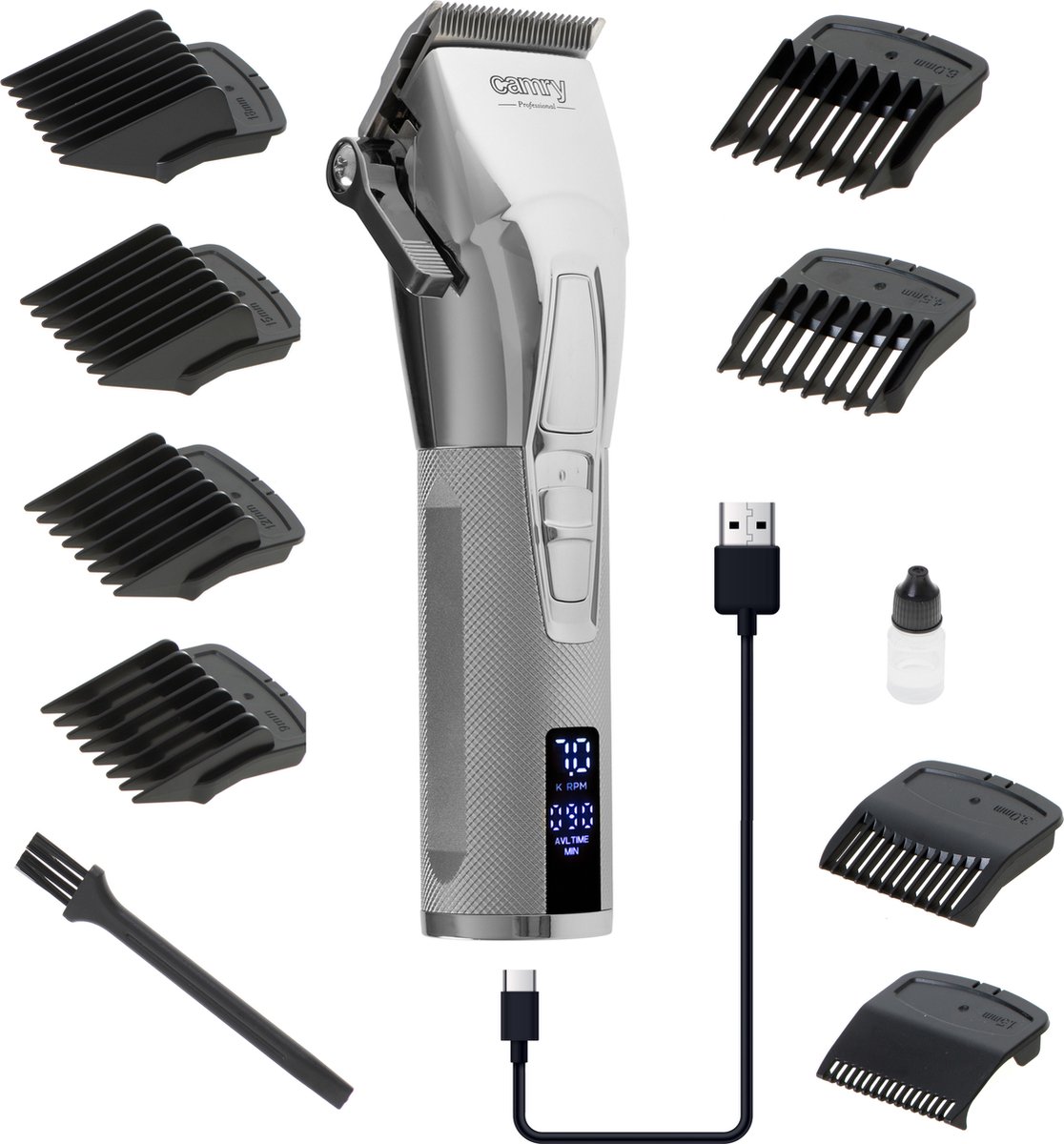 De Camry CR 2835s metalen tondeuse zilver in één oogopslag