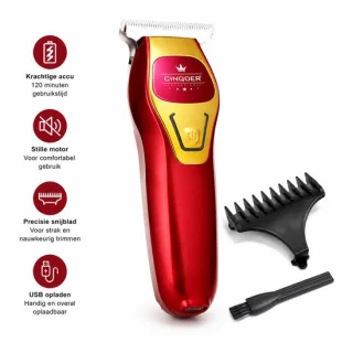 Compacte haar- en baardtrimmer – rood