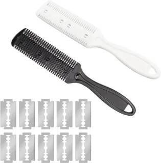 Dailygoods - Dailygoody - Uitdunningsmessen - Haarscheerkam - Dubbelzijdige tondeuse - Wit en zwart - Gereedschap voor kapsel en styling - Geschikt voor haarverzor