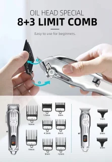 DrPhone KIKIDO Barber 2-in-1 Tondeuse en Trimmer Zilver