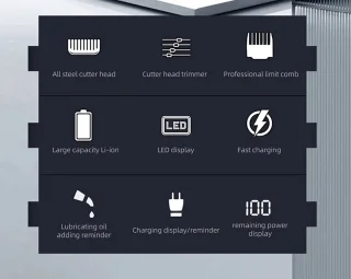 DrPhone KIKIDO Barber 2-in-1 Tondeuse en Trimmer Zilver