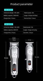 DrPhone KIKIDO Barber 2-in-1 Tondeuse en Trimmer Zilver