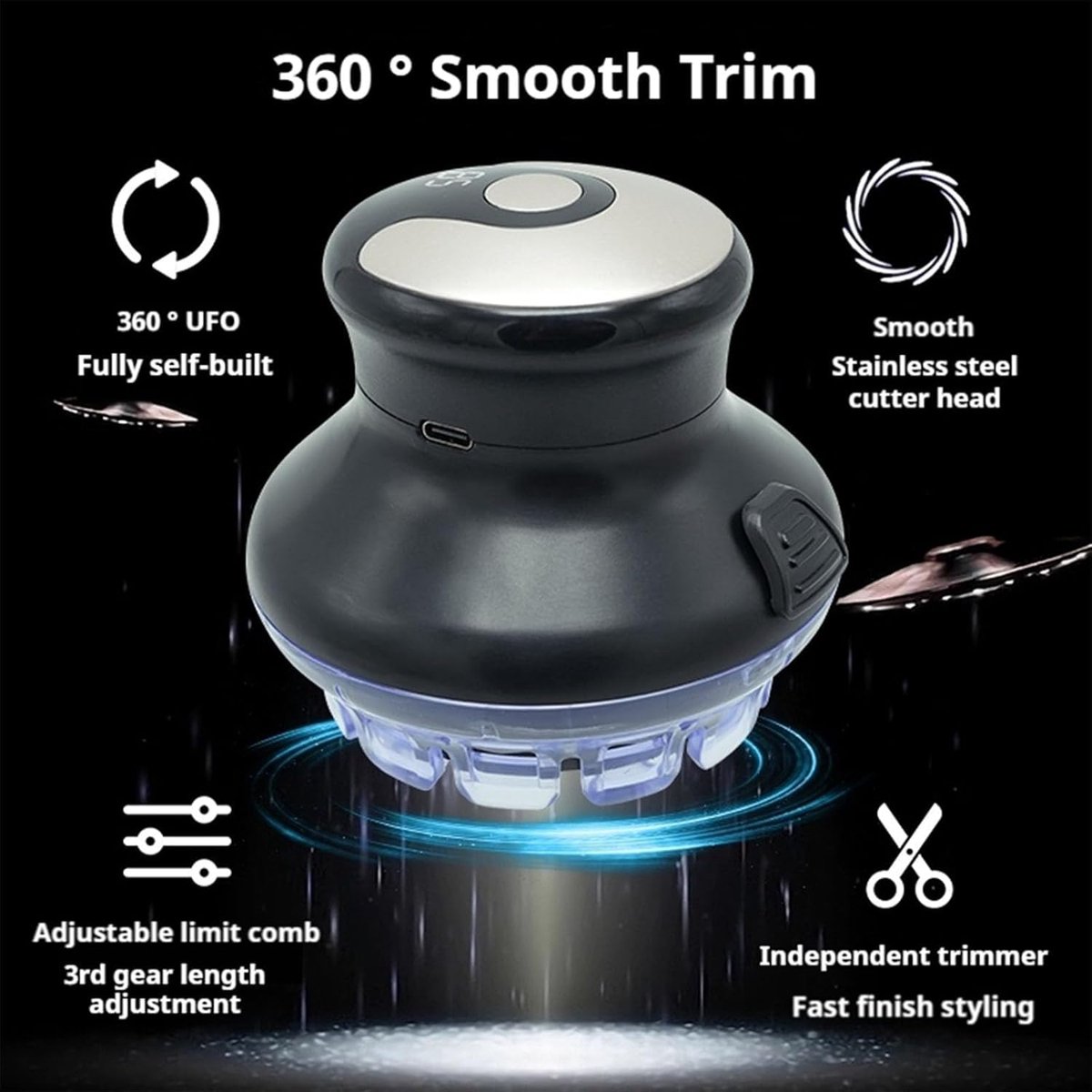 Wat vinden we goed aan de Elektrische Draadloze Ronde Tondeuse voor Mannen USB-oplaadbaar