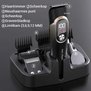 Gloovon® Tondeuse Set voor Mannen - Cyaan