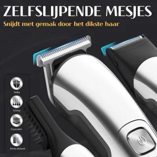 Gloovon® Tondeuse Set Zilver