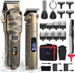 Hatteker Professionele 4-in-1 Tondeuse Set voor Heren – Bronskleurig