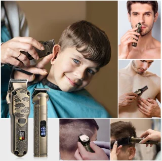 Hatteker Professionele 4-in-1 Tondeuse Set voor Heren – Bronskleurig