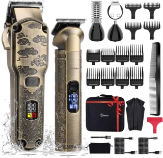 Hatteker Professionele 4-in-1 Tondeuse Set voor Heren – Bronskleurig