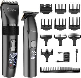 Hatteker Professionele Tondeuse Set – Haar- en Baardtrimmer Zwart