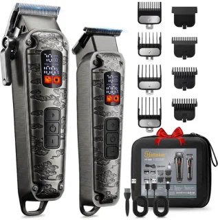 Hatteker tondeuse en baardtrimmer – professionele haartondeuse set – grijs