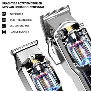 Wat vinden we goed aan de Hatteker Tondeuse Set Heren – Baard- & Haartrimmer T-Blade (Zilver)