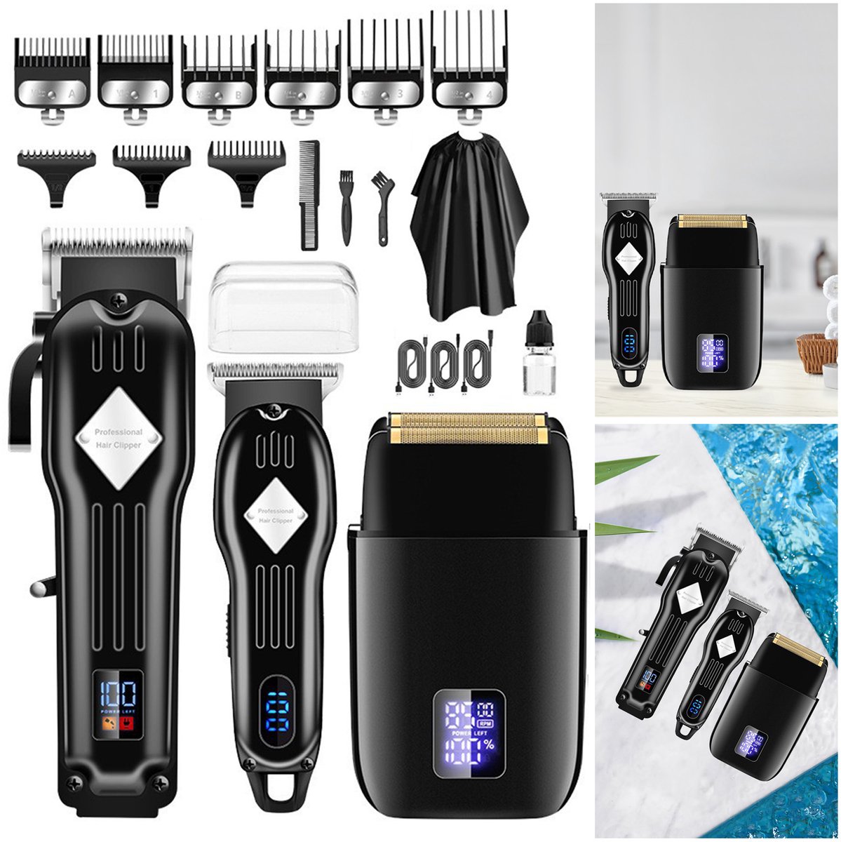 Wat vinden we goed aan de HAUSS SPOLE Baardtrimmer Set van 3 voor Mannen Zwart