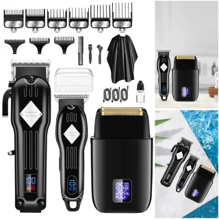 HAUSS SPOLE Baardtrimmer Set van 3 voor Mannen Zwart