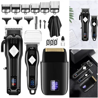 HAUSS SPOLE Baardtrimmer Set van 3 voor Mannen Zwart