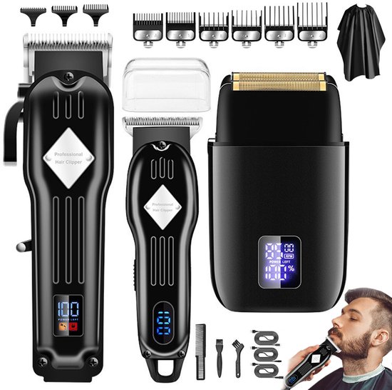 HAUSS SPOLE Baardtrimmer Set van 3 voor Mannen Zwart review