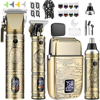 HAUSS SPOLE Gouden Draadloze Tondeuse Set voor Mannen