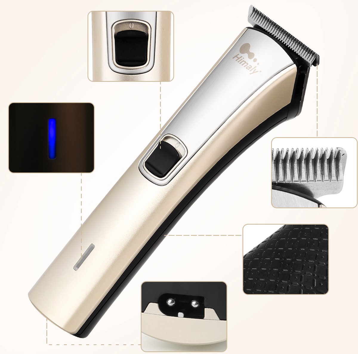 Wat vinden we goed aan de Himaly Professionele Tondeuse Set Goud