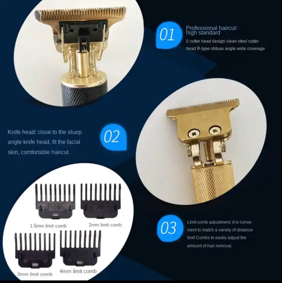 Wat vinden we goed aan de Igoods Luxe Baardtrimmer Goud met 4 Opzetkammen