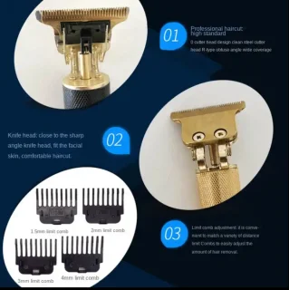 Igoods Luxe Baardtrimmer Goud met 4 Opzetkammen