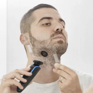 InnovaGoods Hipster Barber scheervorm en oplaadbare tondeuse set