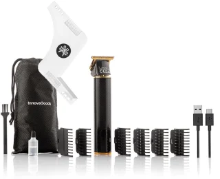 InnovaGoods Hipster Barber scheervorm en oplaadbare tondeuse set
