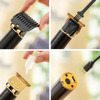 InnovaGoods Hipster Barber scheervorm en oplaadbare tondeuse set