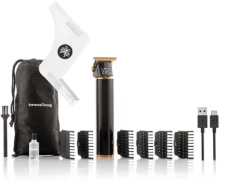 InnovaGoods Hipster Barber scheervorm en oplaadbare tondeuse set