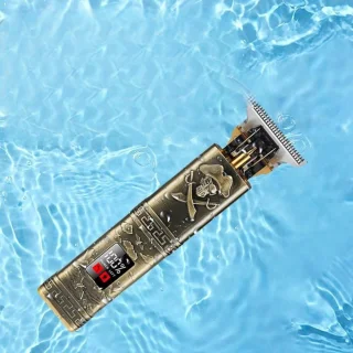 Kemei Draadloze Tondeuse 4 Opzetstukken Goud