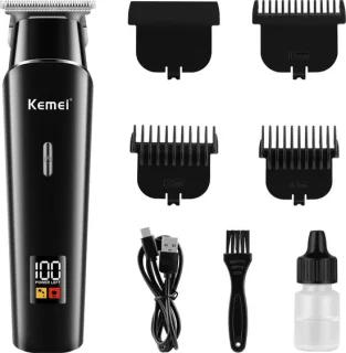 KEMEI KM-1113 Draadloze Tondeuse Zwart