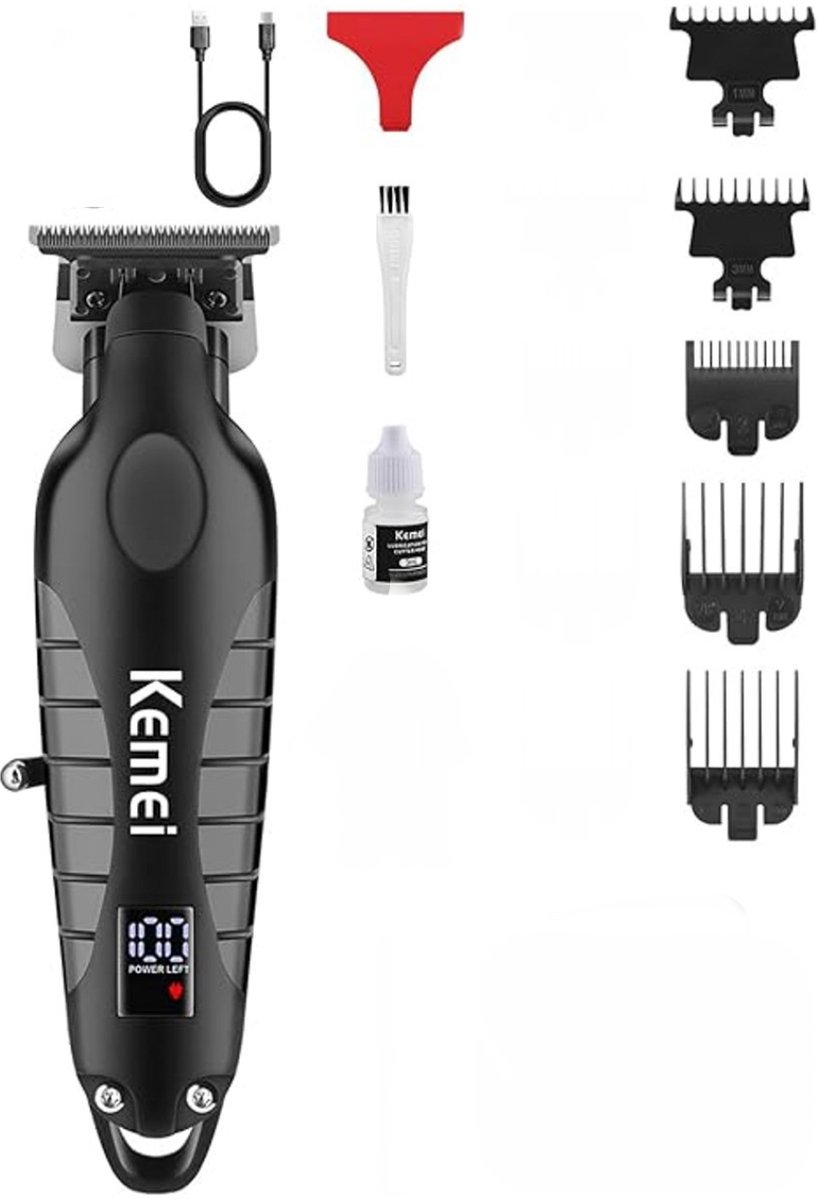 De KEMEI KM-2290 Draadloze Haar- en Baardtrimmer Set in één oogopslag