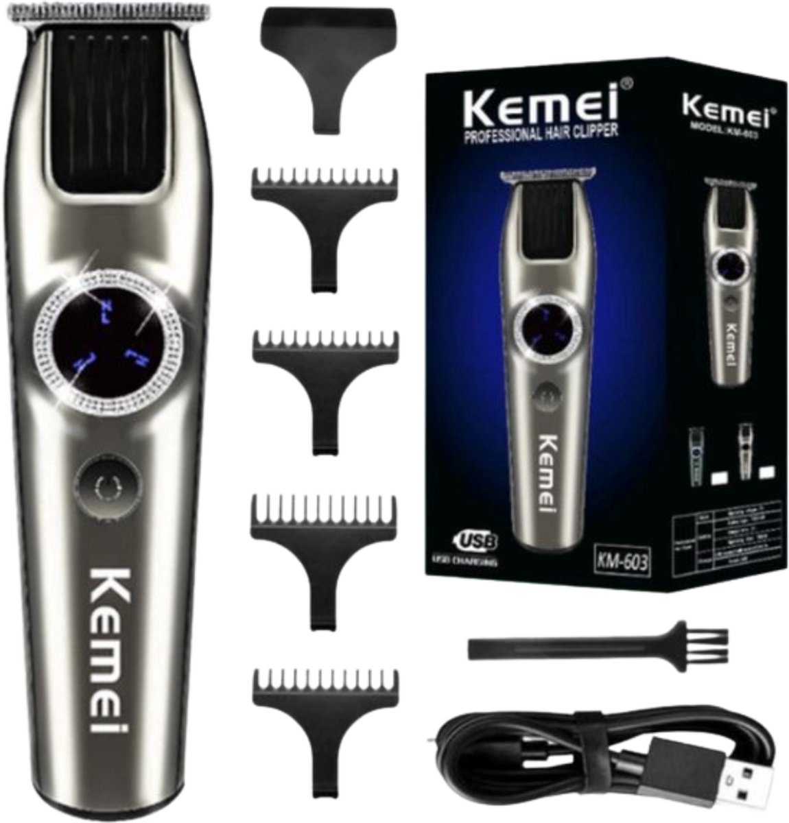 Wat vinden we goed aan de Kemei Professionele Draadloze Tondeuse Grijs