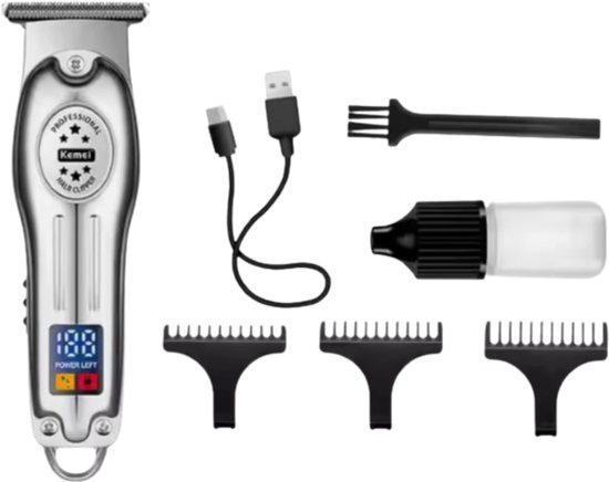 Kemei Professionele Draadloze Tondeuse Zilver review