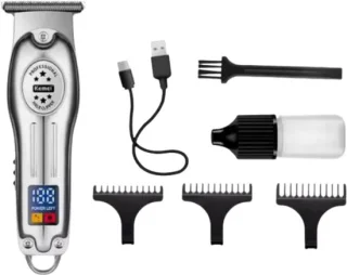 Kemei Professionele Draadloze Tondeuse Zilver