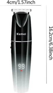 Kemei Professionele Draadloze Tondeuse Zwart