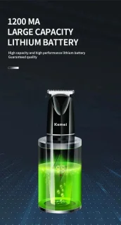 Kemei Professionele Draadloze Tondeuse Zwart