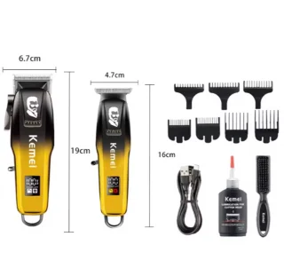 Kemei Professionele Tondeuse- en Trimmerset 2-delig